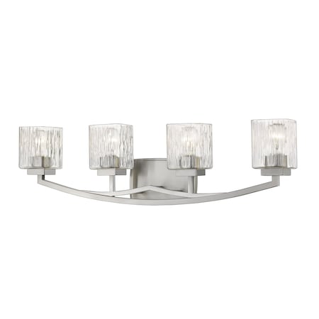 Z-Lite Zaid 4 Light Vanity, Brushed Nickel & Chisel 1929-4V-BN